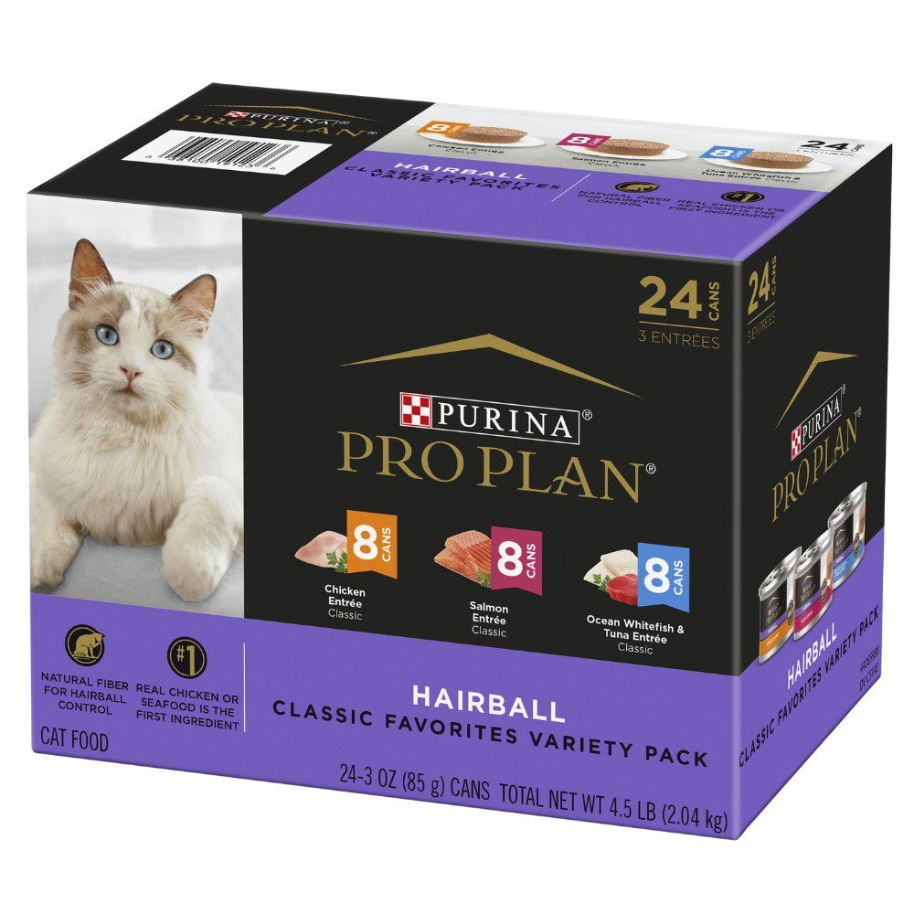 Pro Plan Hairball Variety Wet Cat Food 24x85g