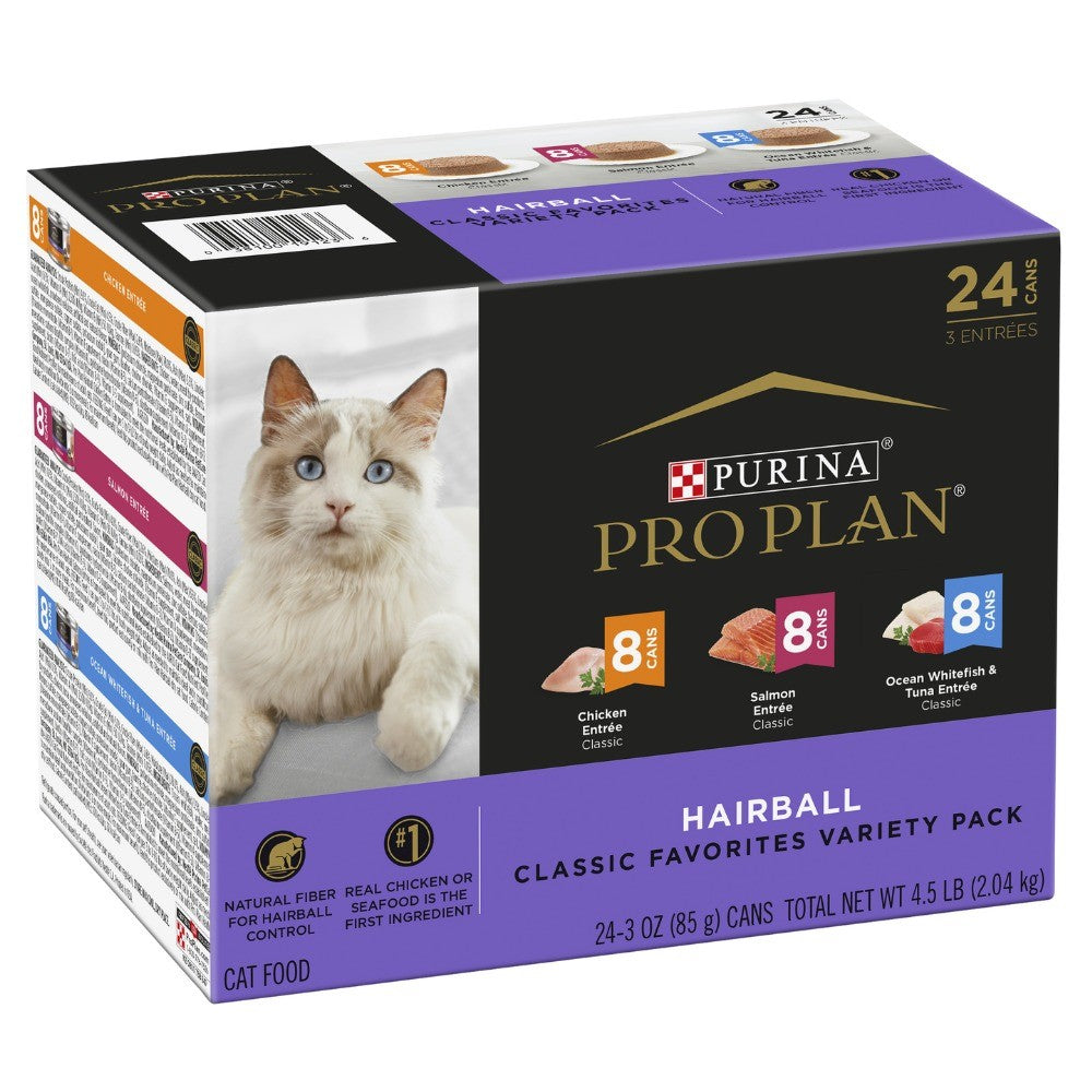 Pro Plan Hairball Variety Wet Cat Food 24x85g