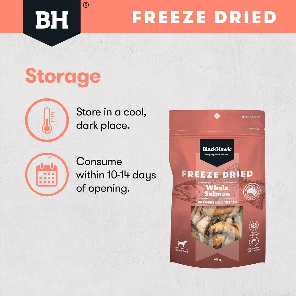 Black Hawk Freeze Dried Whole Salmon Dog Treats