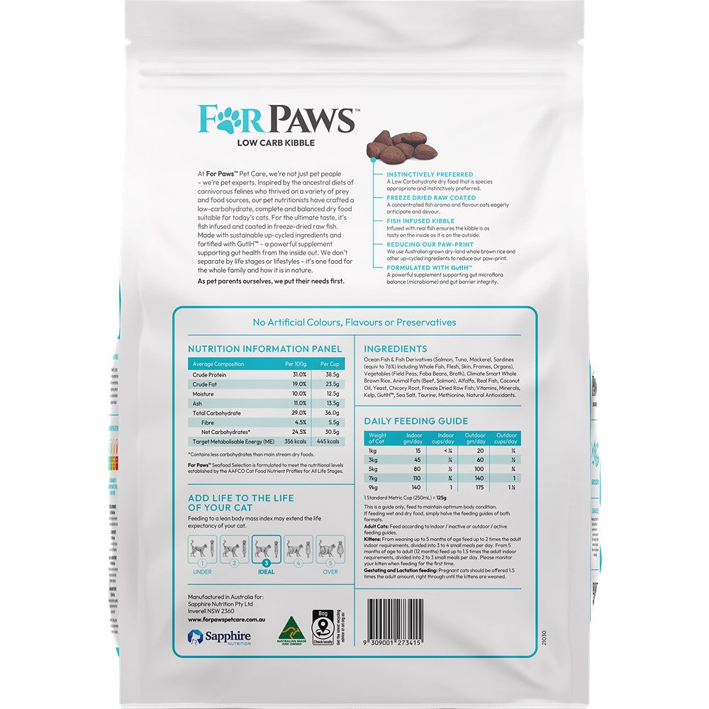 For Paws Low Carb Seafood Blend Dry Cat Food