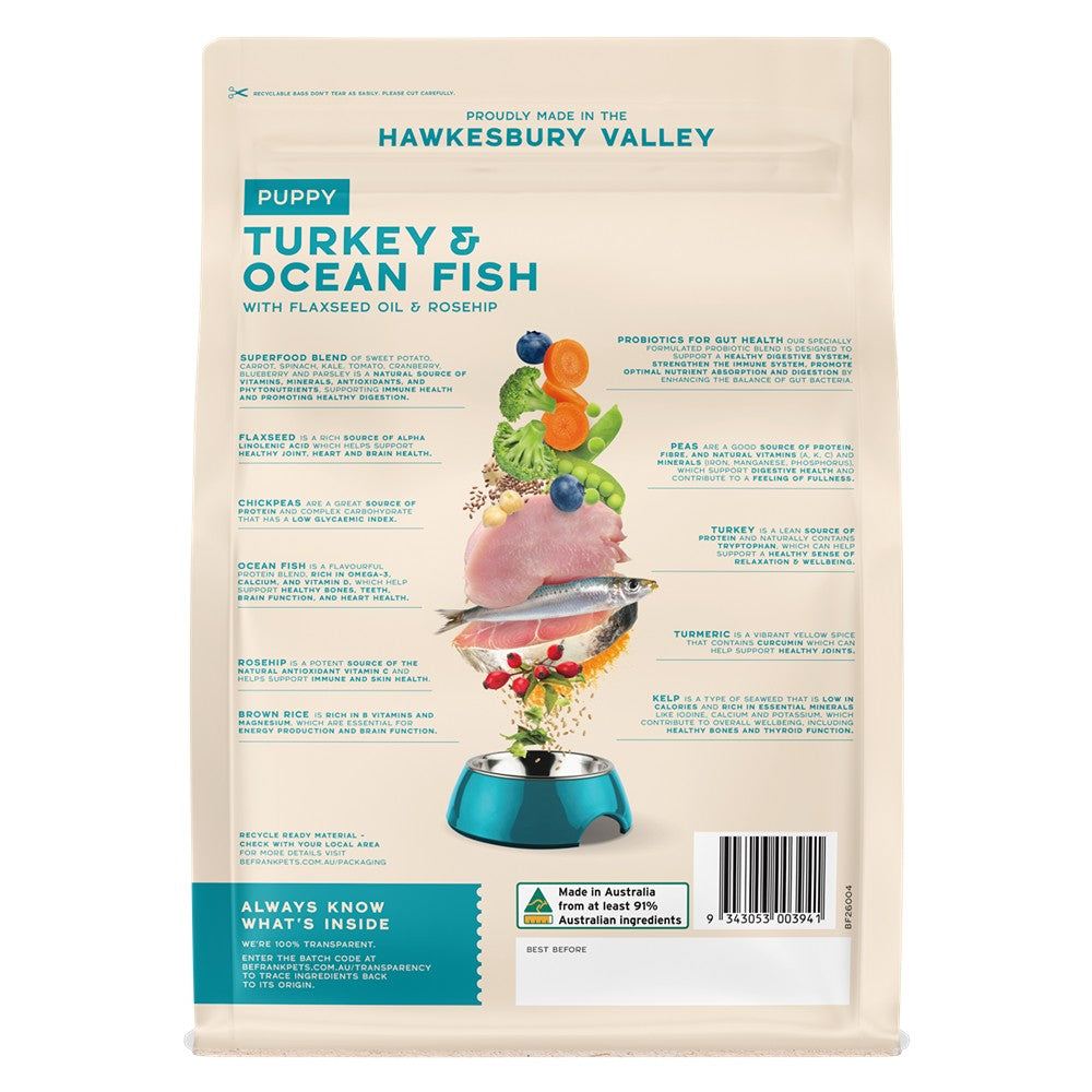 Be Frank Core Puppy Turkey & Ocean Fish Dry Dog Food