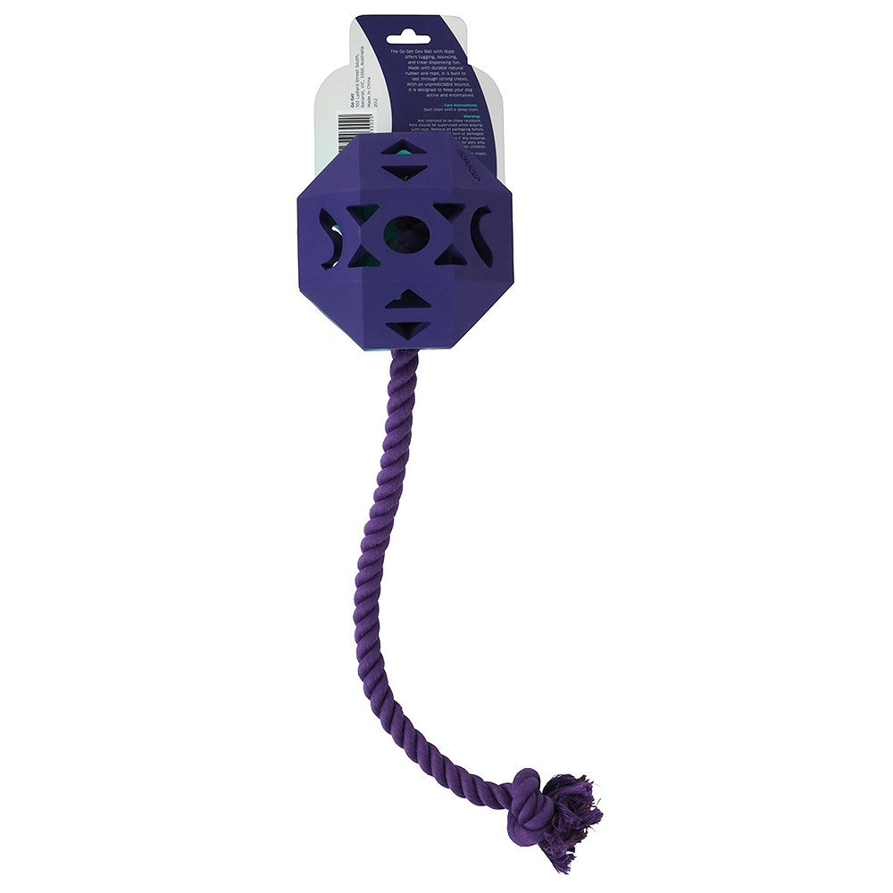 Go Get Geo Ball with Rope Dog Toy