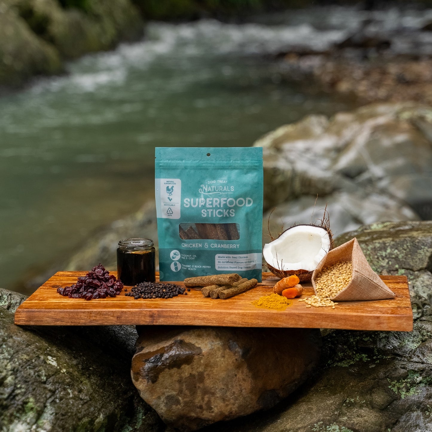 Dog Treat Naturals Chicken and Cranberry Superfood Sticks