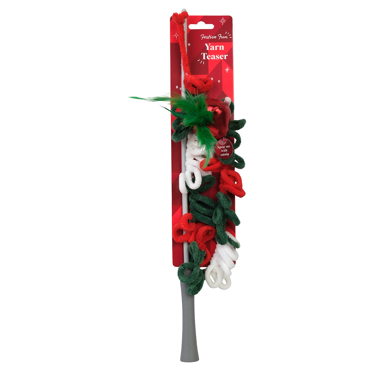 Petstock Christmas Yarn Teaser Wand Cat Toy