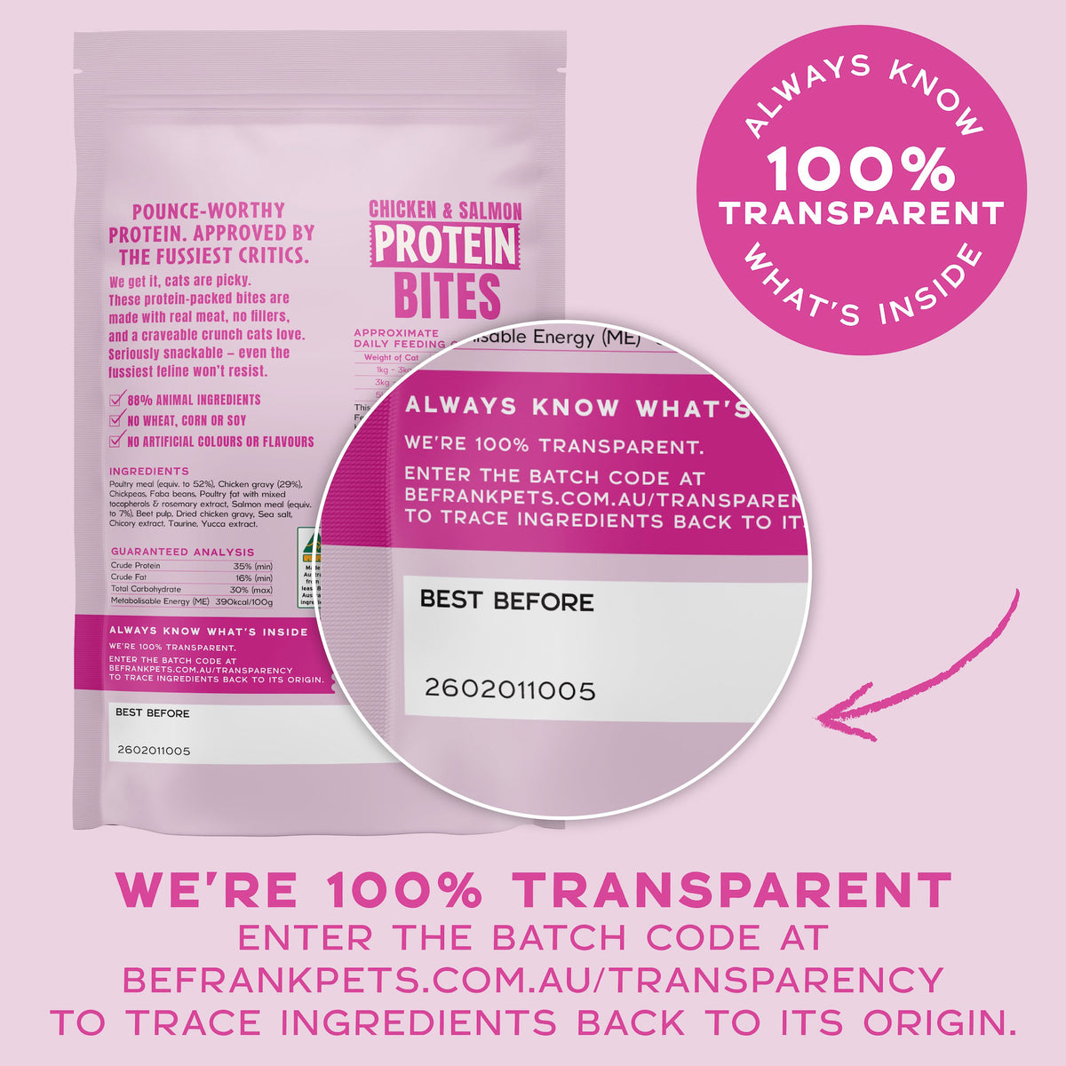 Be Frank Protein Bites Chicken & Salmon Cat Treats