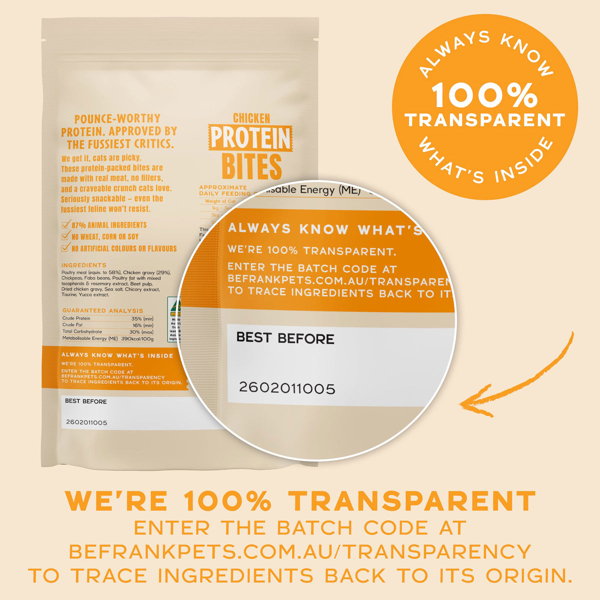 Be Frank Protein Bites Chicken Cat Treats