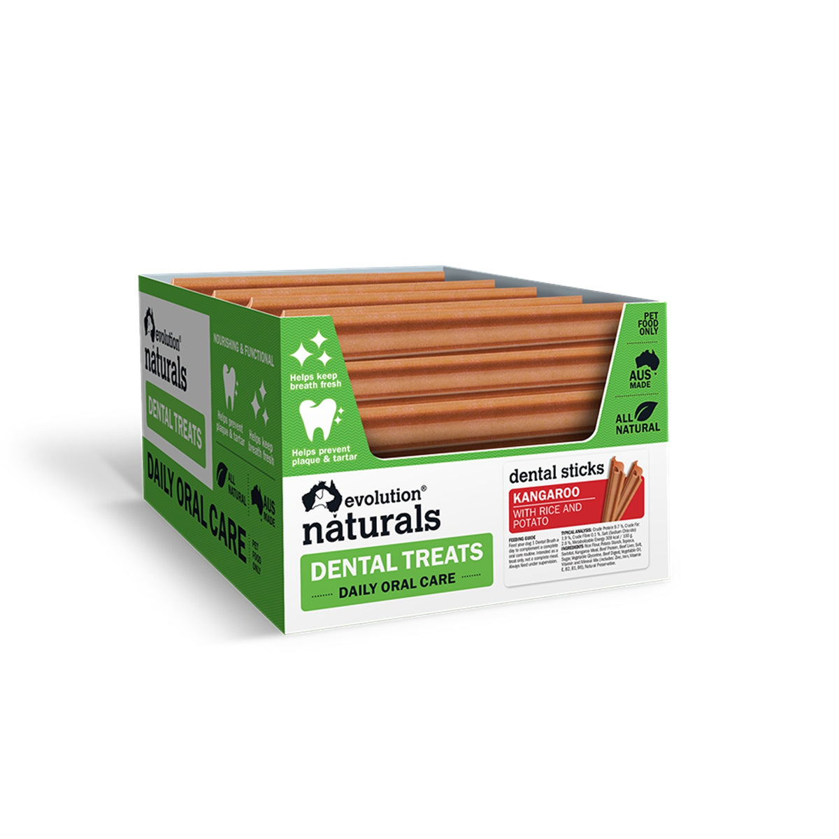 Evolution Naurals Dental Stick Kangaroo With Rice & Potato Dog Treat
