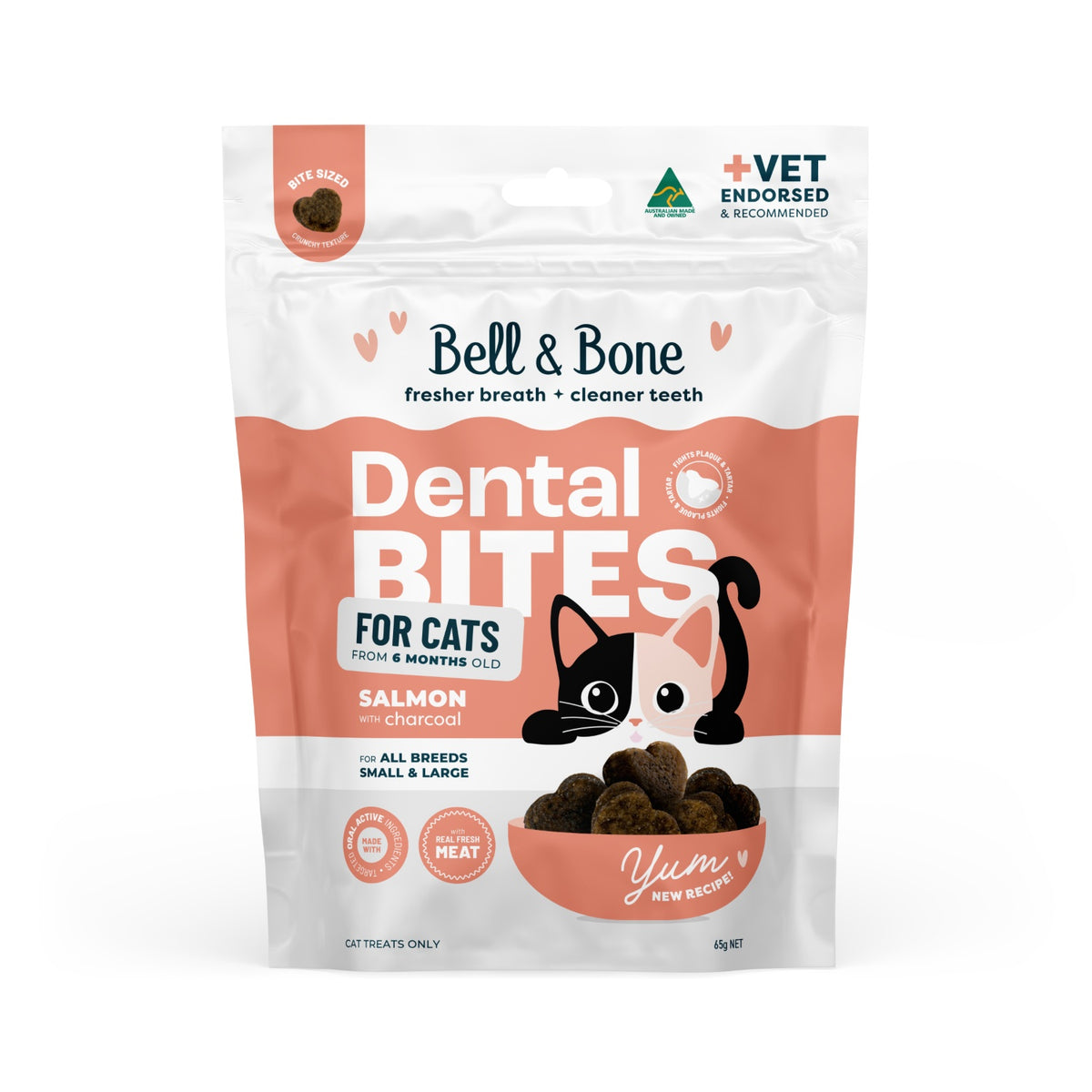 Bell & Bone Salmon & Charcoal Cat Dental Bites