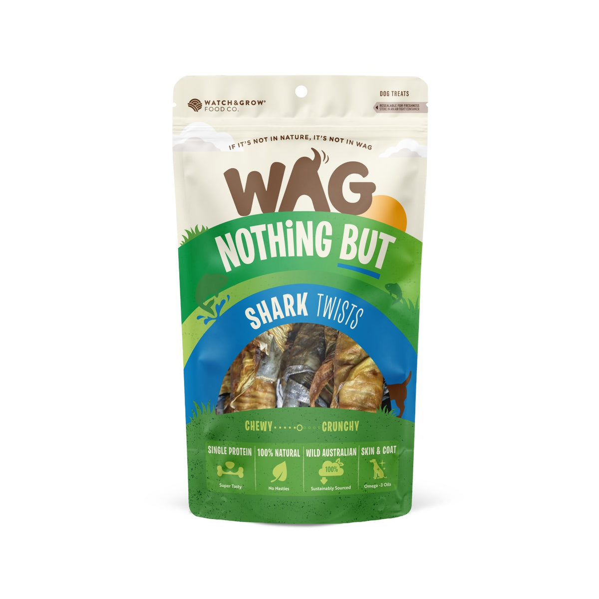 WAG Shark Twist Dog Treats