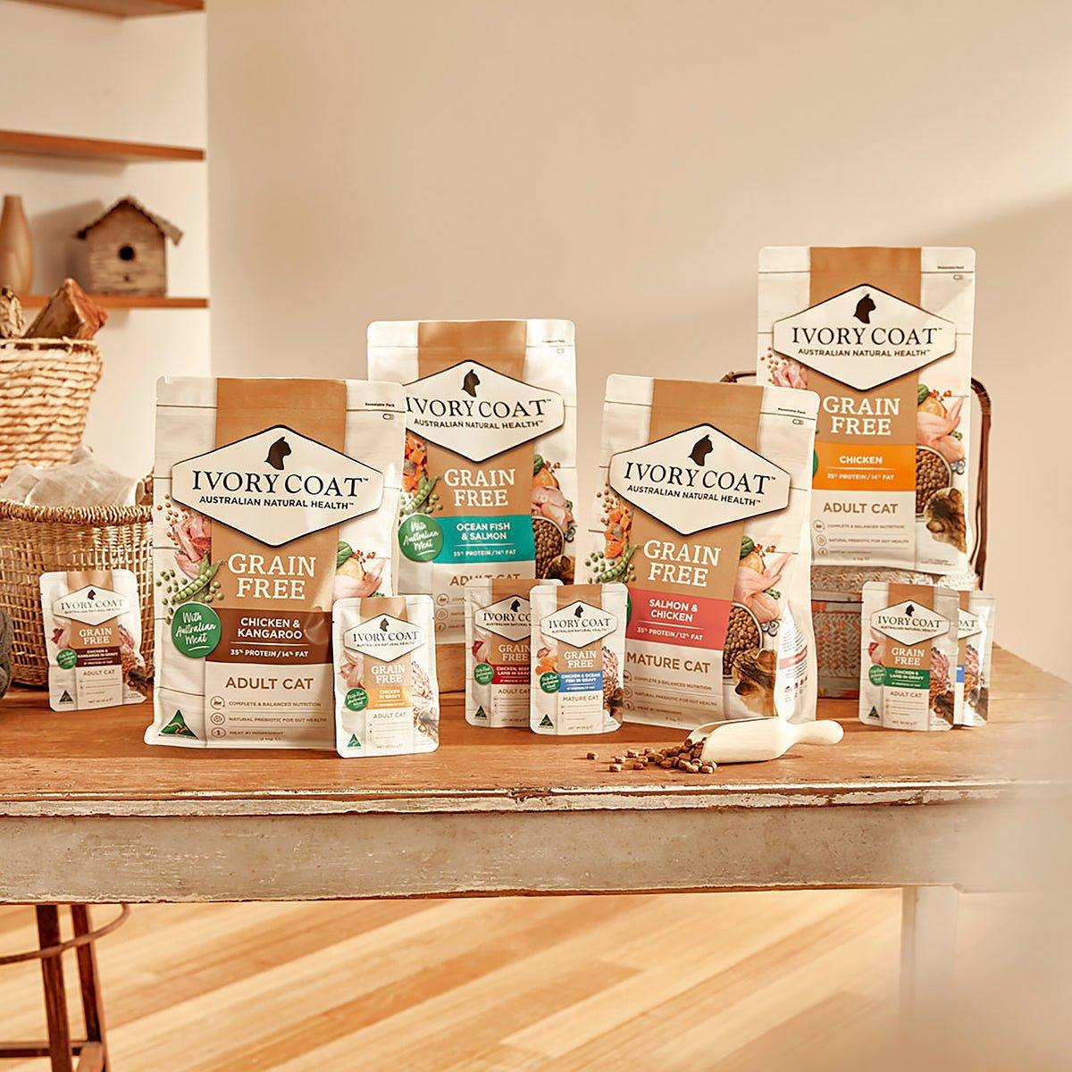 Ivory Coat Grain Free Adult Wet Cat Food Chicken & Kangaroo in Gravy 85g