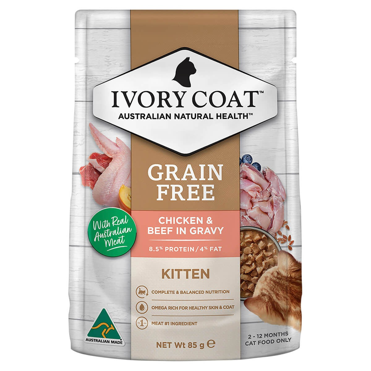 Ivory Coat Kitten Chicken with Beef Wet Cat Food