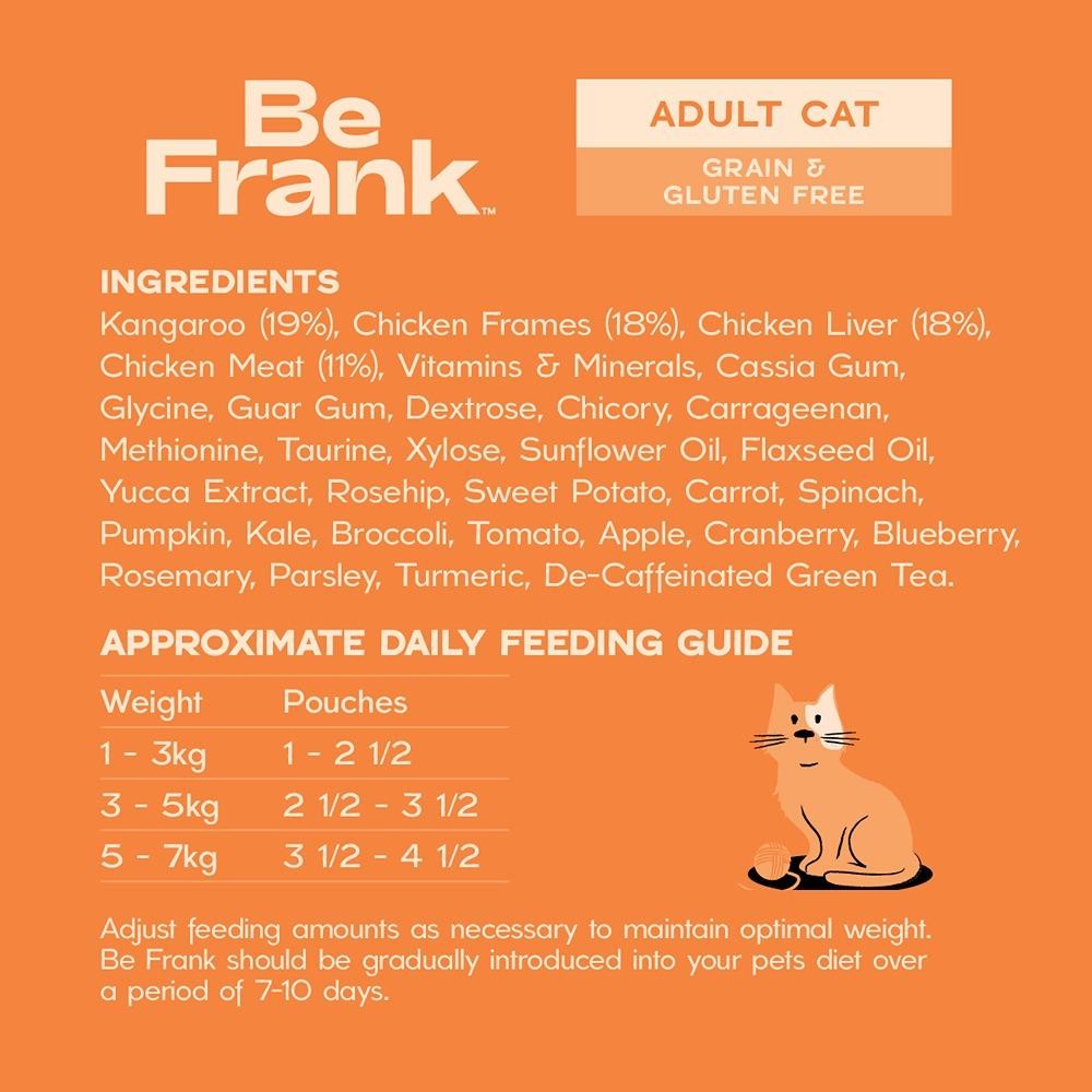 Be Frank Grain Free Adult Kangaroo & Chicken Pate Wet Cat Food