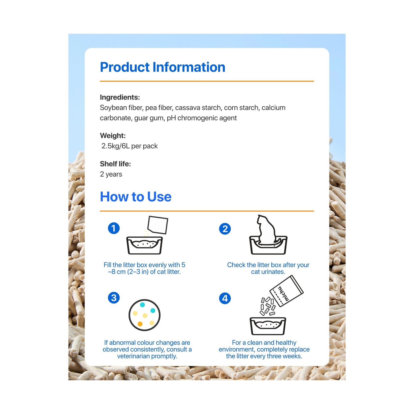 Michu Health Monitoring Tofu Clumping Cat Litter