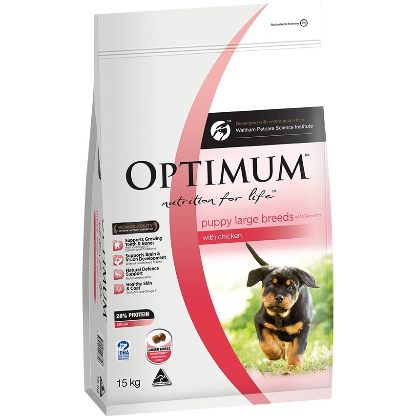 Optimum Large Breed Puppy Chicken Dry Dog Food 15kg