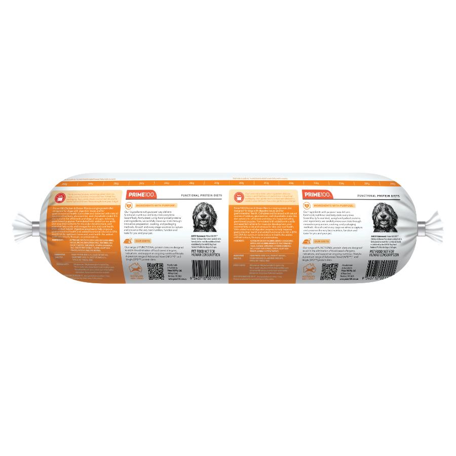 Prime100 SPD Chicken & Brown Rice Fresh Roll Dog Food