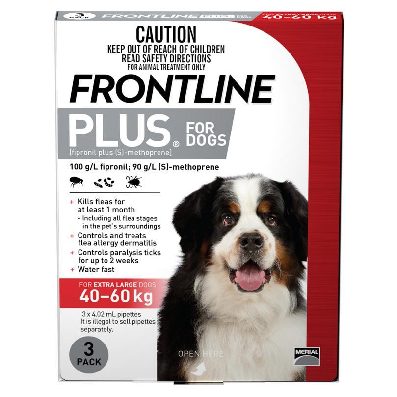 Frontline Plus Extra Large Breed 40-60kg Flea & Tick Spot-On Dog Treatment