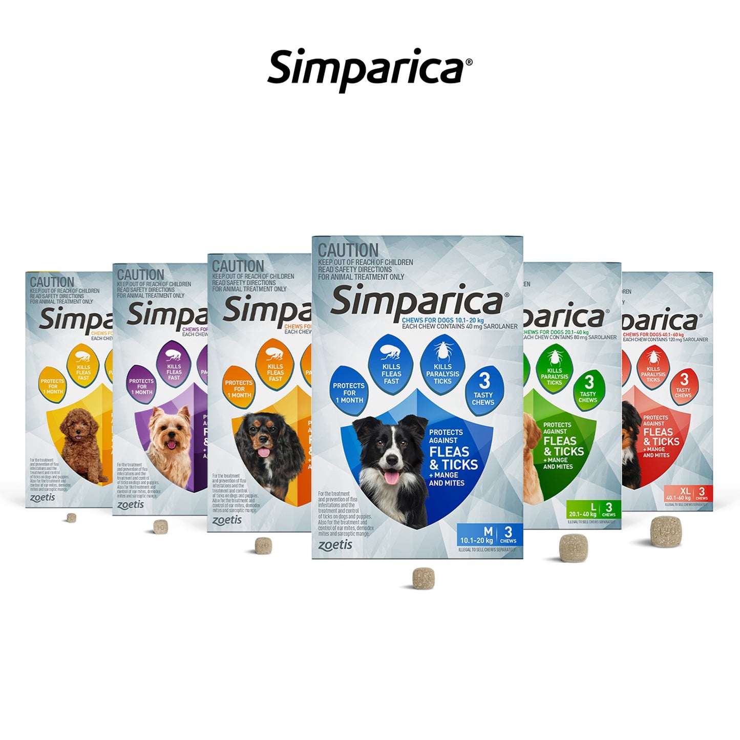 Simparica Extra Small Breed 2.6-5kg Flea, Tick & Worm Dog Chews