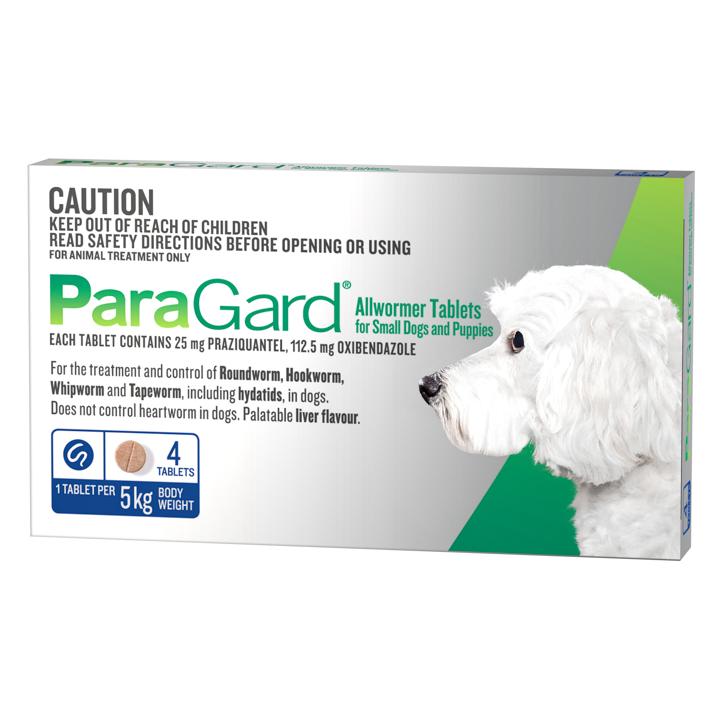 Paragard Allwormer & Puppies Small Dog 4pk