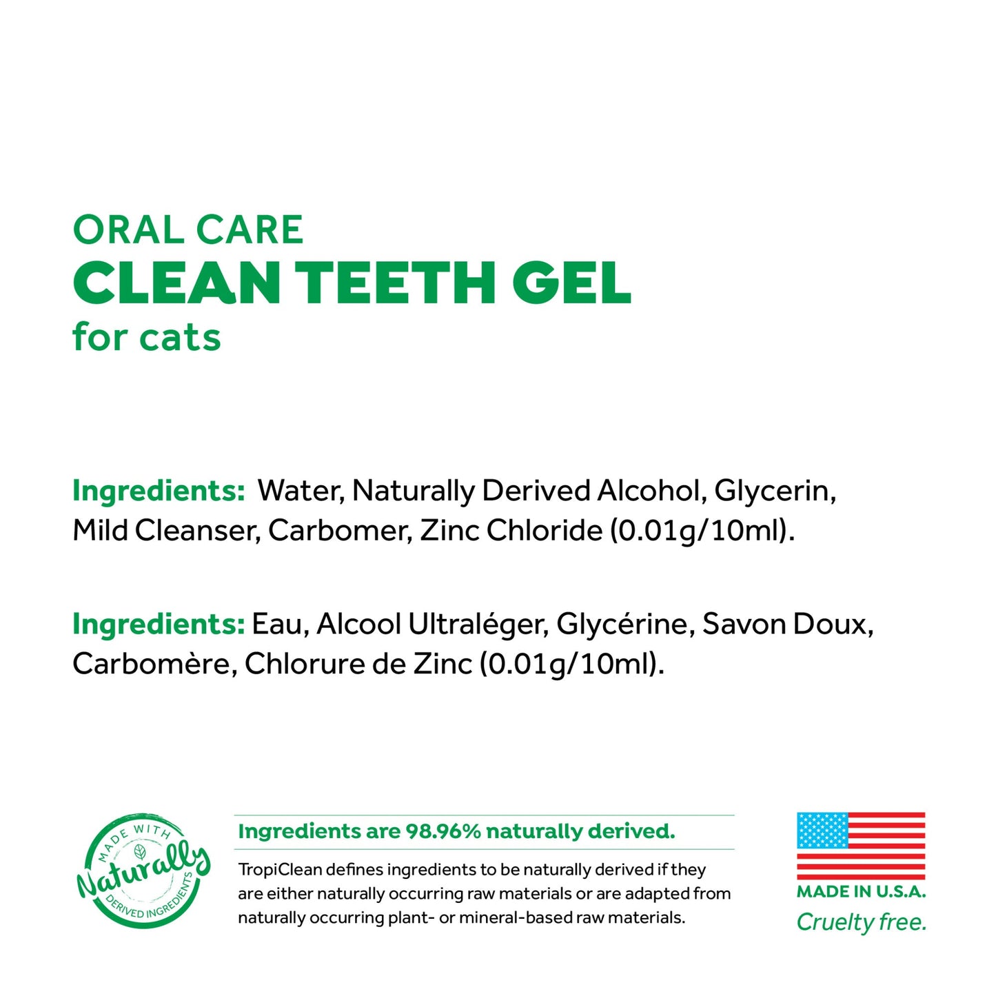 Tropiclean Fresh Breath Clean Teeth Gel Cat 59ml