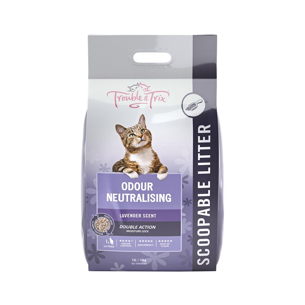 Trouble N Trix Lavender Scented Clumping Cat Litter