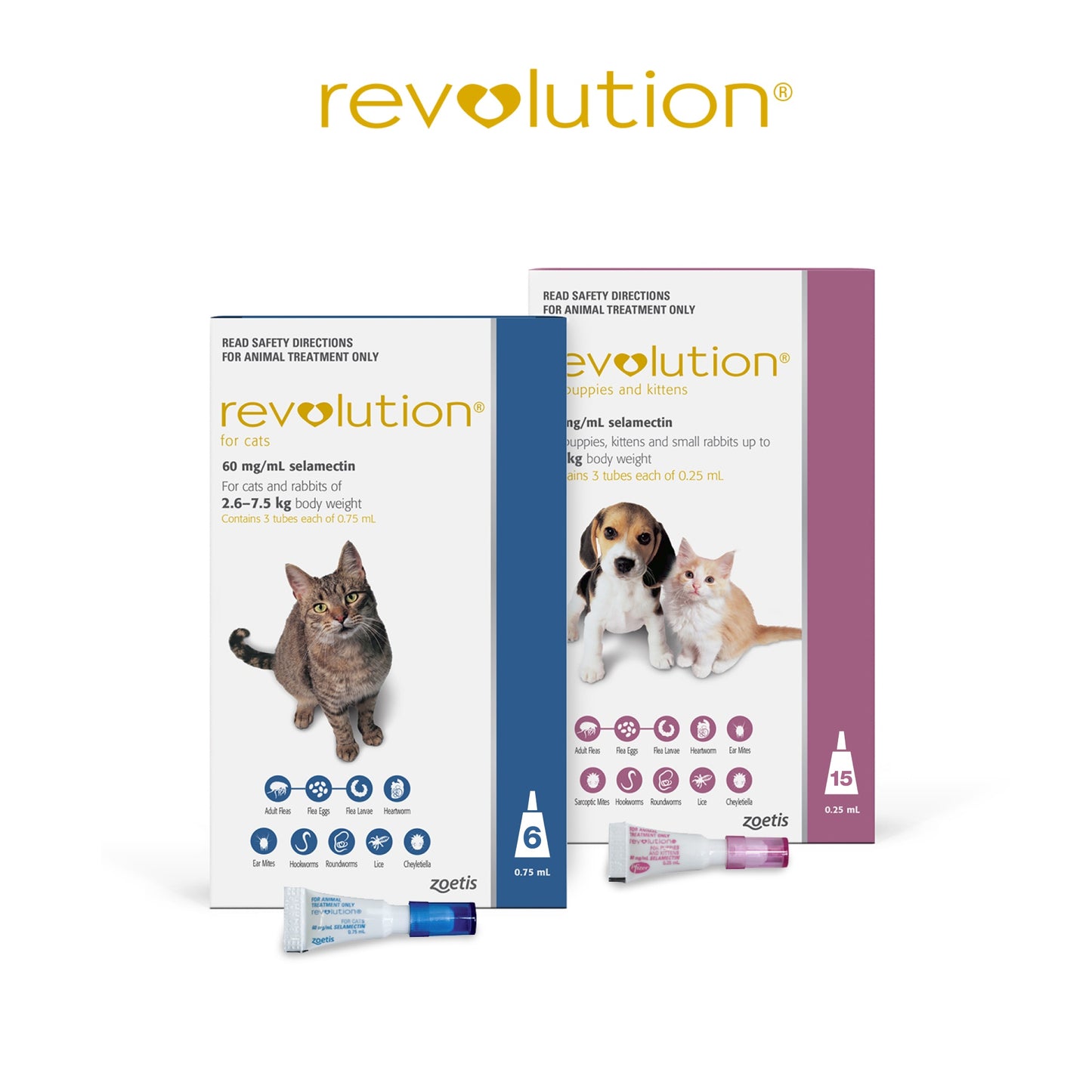 Revolution Medium Cat 2.5-7.5kg Flea & Worm Spot-On Treatment