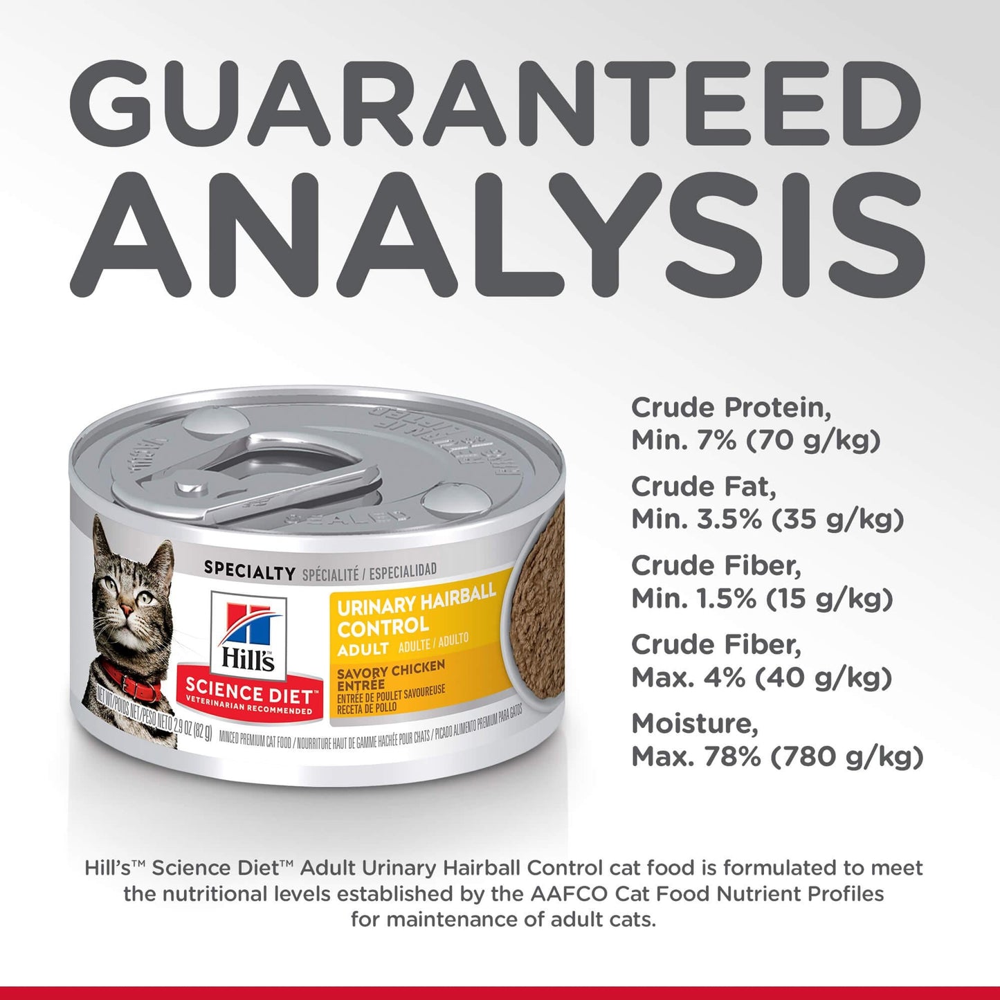 Hill's Science Diet Urinary Hairball Control Adult Chicken Wet Cat Food 82G