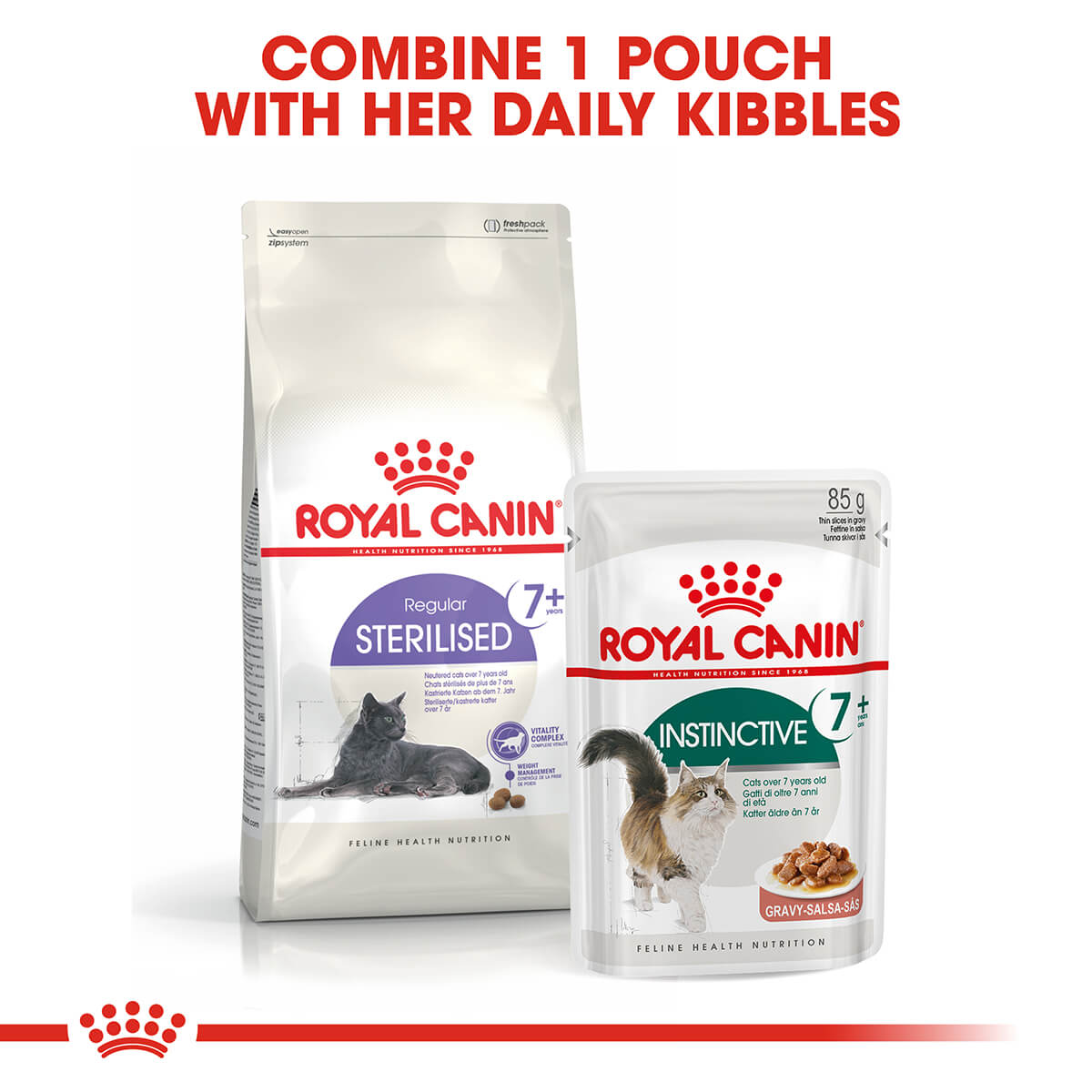 Royal Canin Instinctive 7+ Adult In Gravy Wet Cat Food