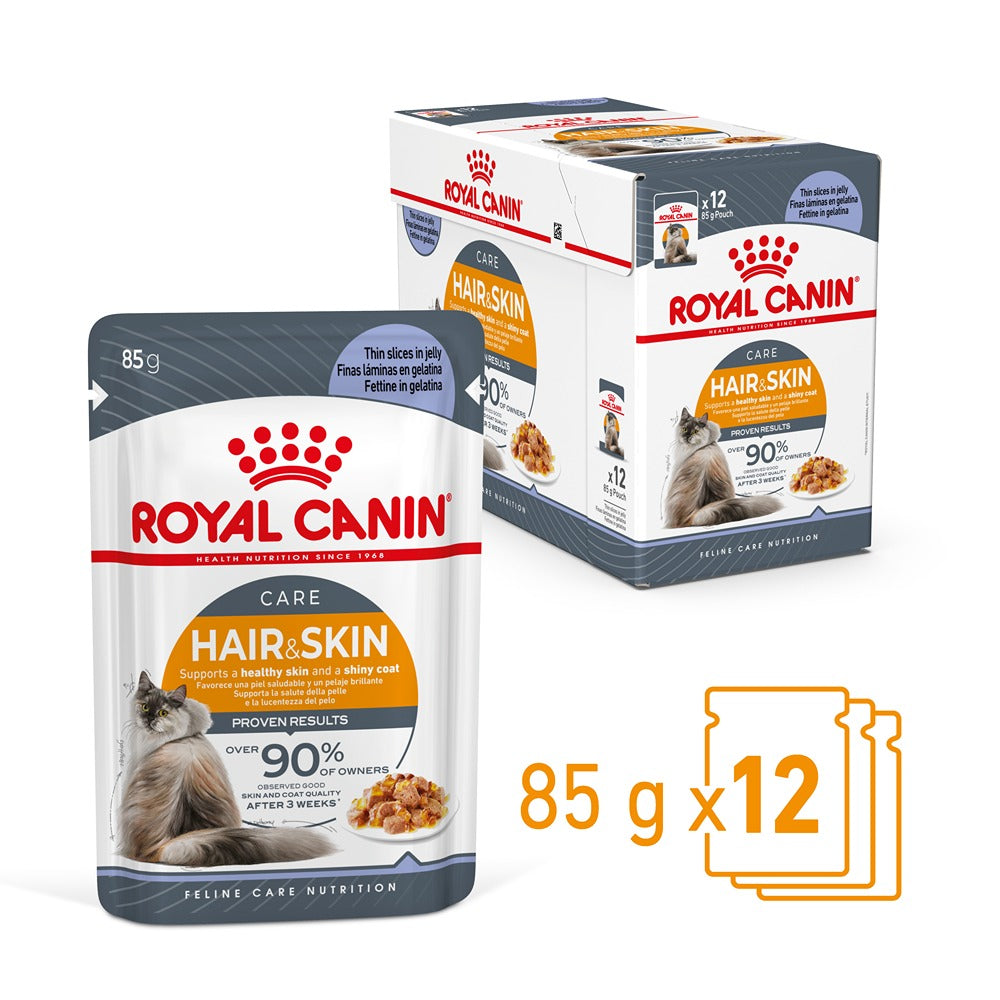 Royal Canin Hair & Skin Jelly Adult Wet Cat Food