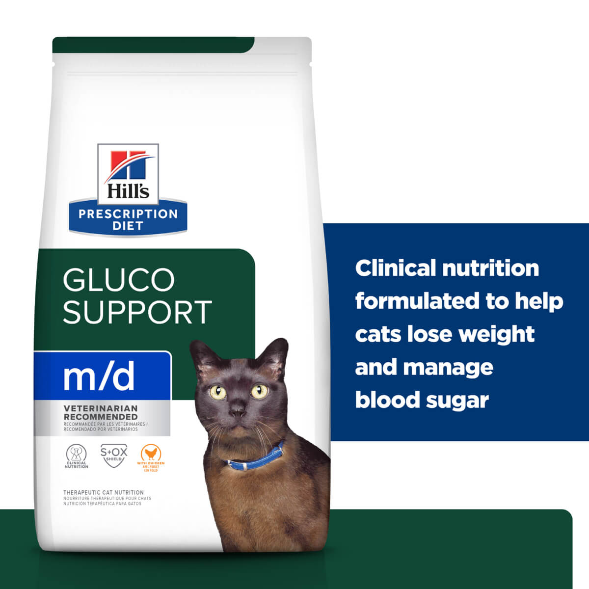 Hill's Prescription Diet M/D Glucose/Weight Management Dry Cat Food 1.8kg