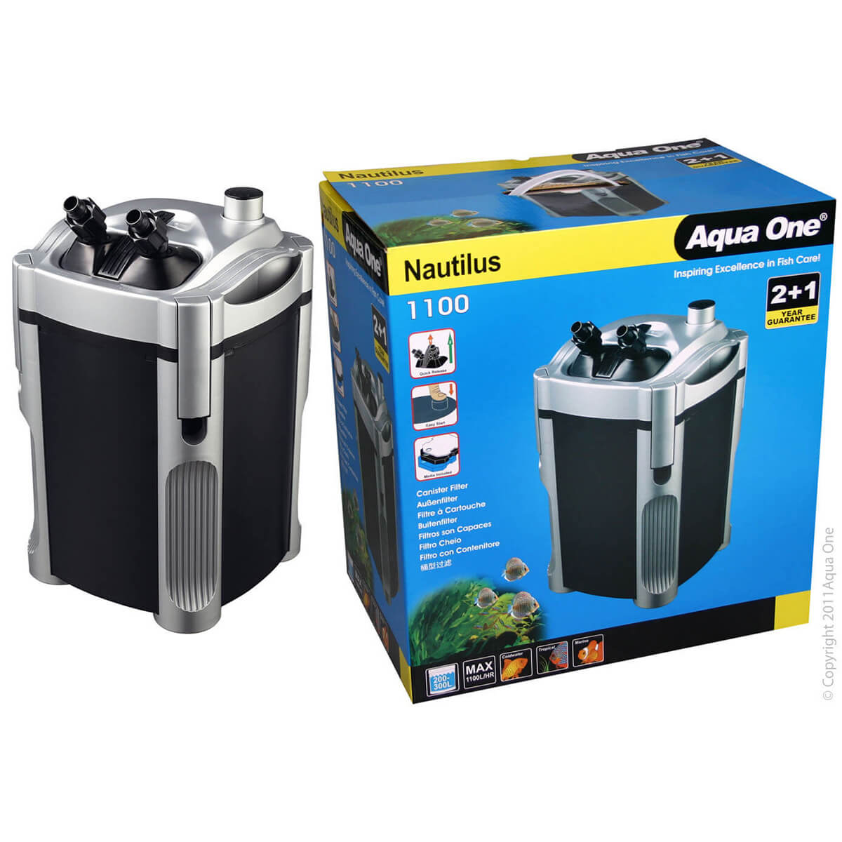 Aqua One Nautilus Canister Filter 1100 L/hr 1300 (1100L/Hour)