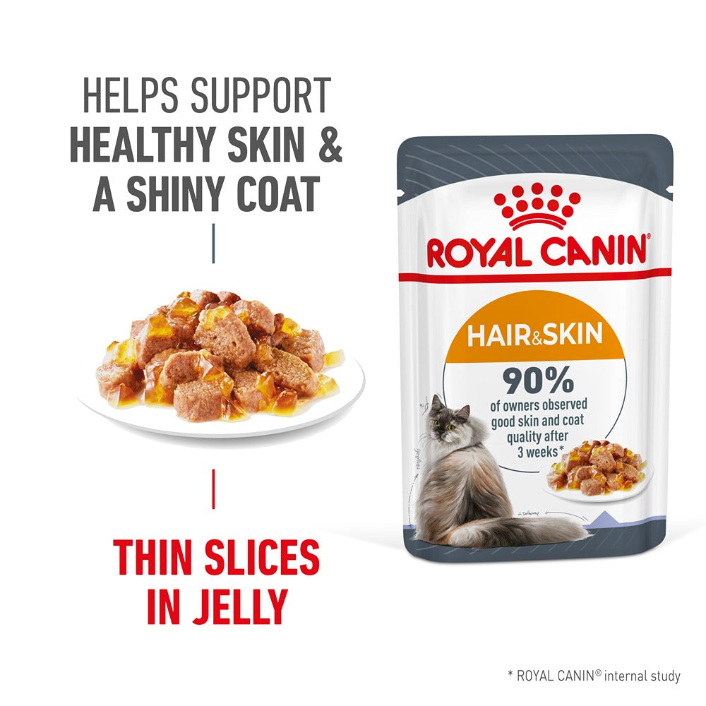 Royal Canin Hair & Skin Jelly Adult Wet Cat Food