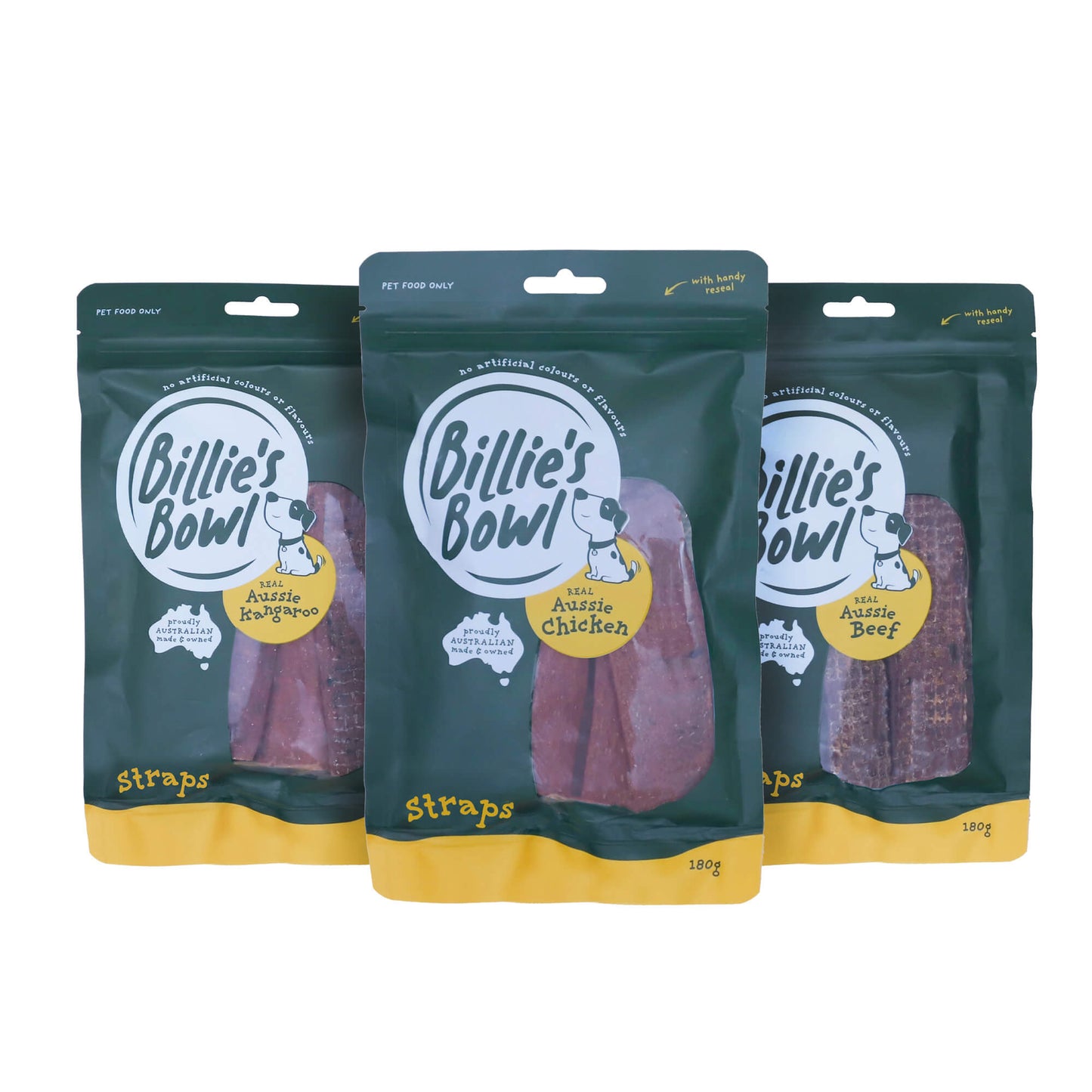 Billie's Bowl REAL Aussie Chicken Strap Dog Treats 180g