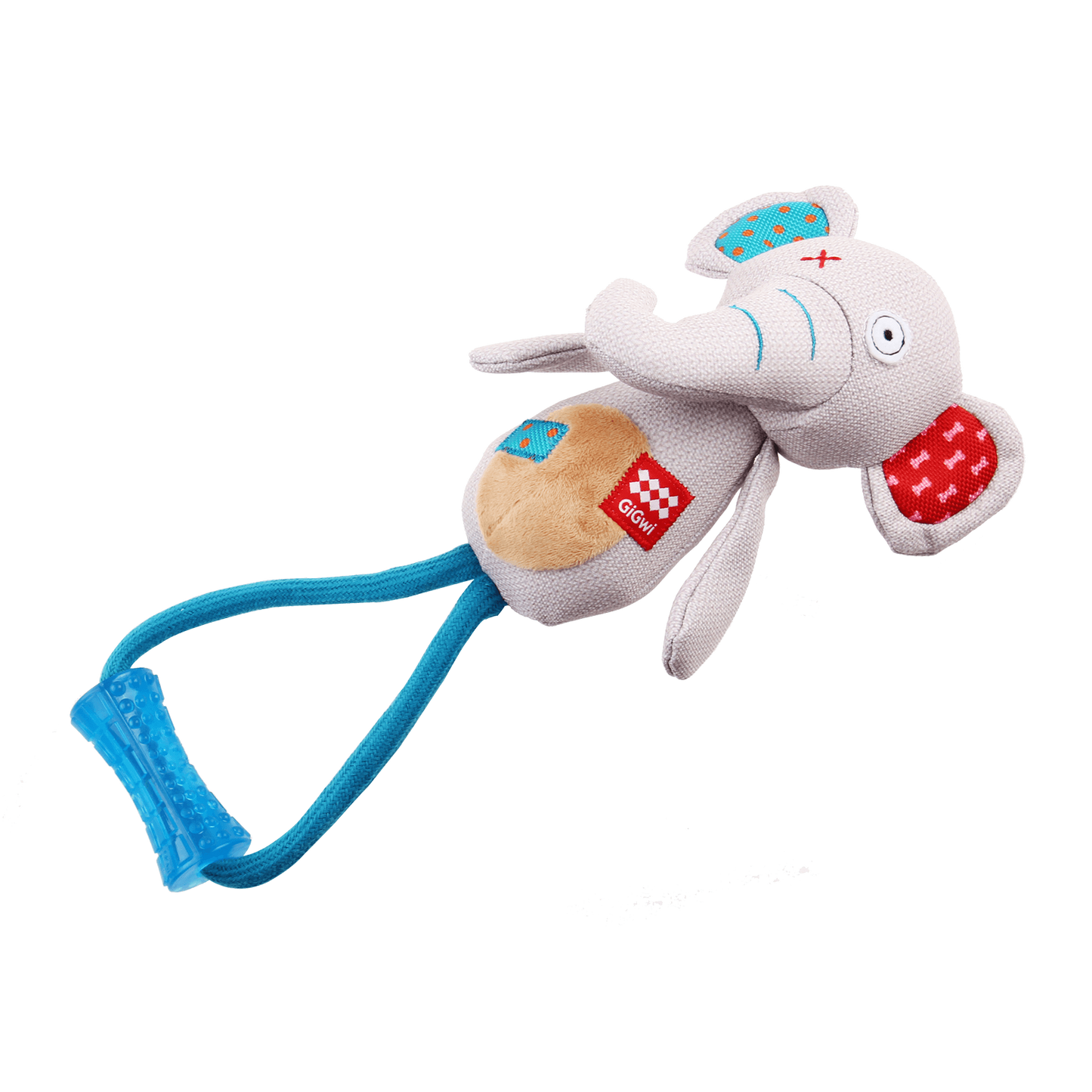 Gigwi Plush Elephant With Tpr Johnny Stick Dog Toy