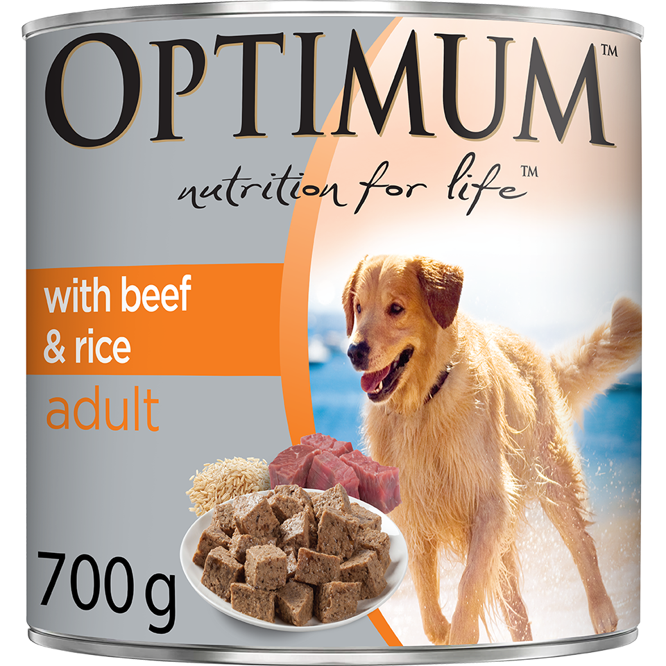 Optimum Beef, Egg & Rice Wet Dog Food 700G