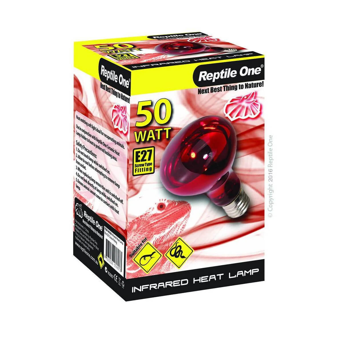 Reptile One Heat Lamp Infrared Medi Lam 50w E27 Screw Fit