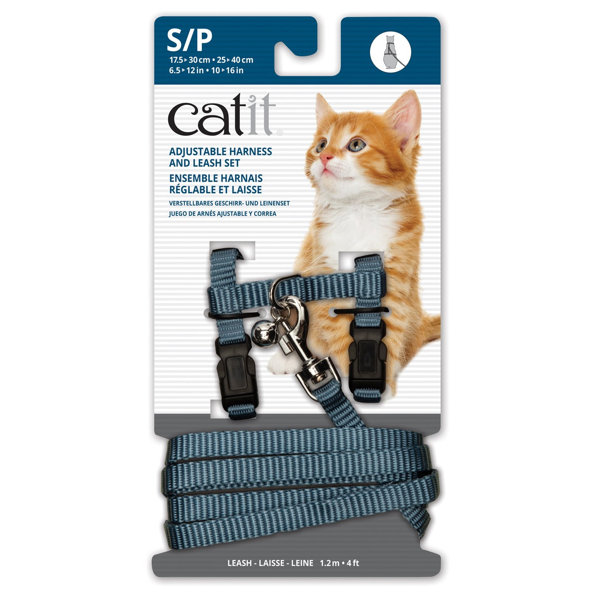 CATIT Nylon Adjustable Harness And Lead Blue S