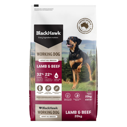 Black Hawk Working Dog Adult Lamb & Beef Dry Dog Food