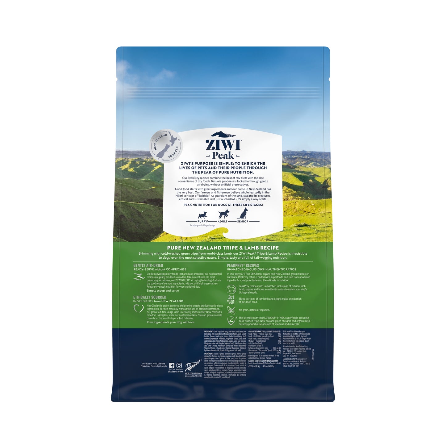 Ziwi Peak Air Dried Tripe & Lamb Recipe Dry Dog Food