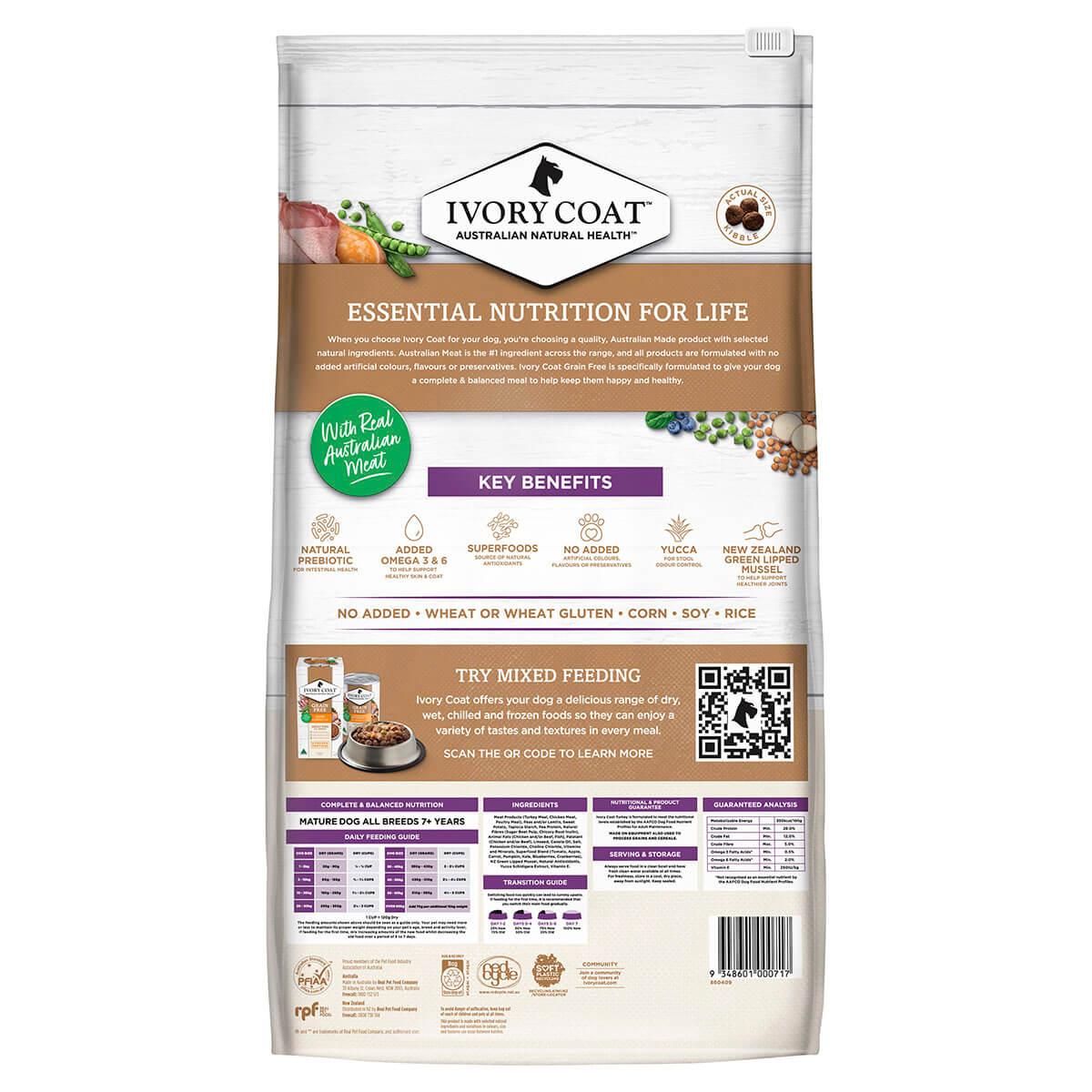 Ivory Coat Grain Free Fat Reduced Senior Turkey Dry Dog Food