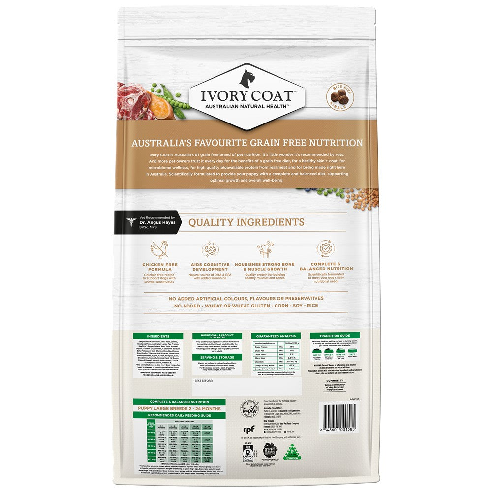 Ivory Coat Grain Free Large Breed Puppy Lamb Dry Dog Food