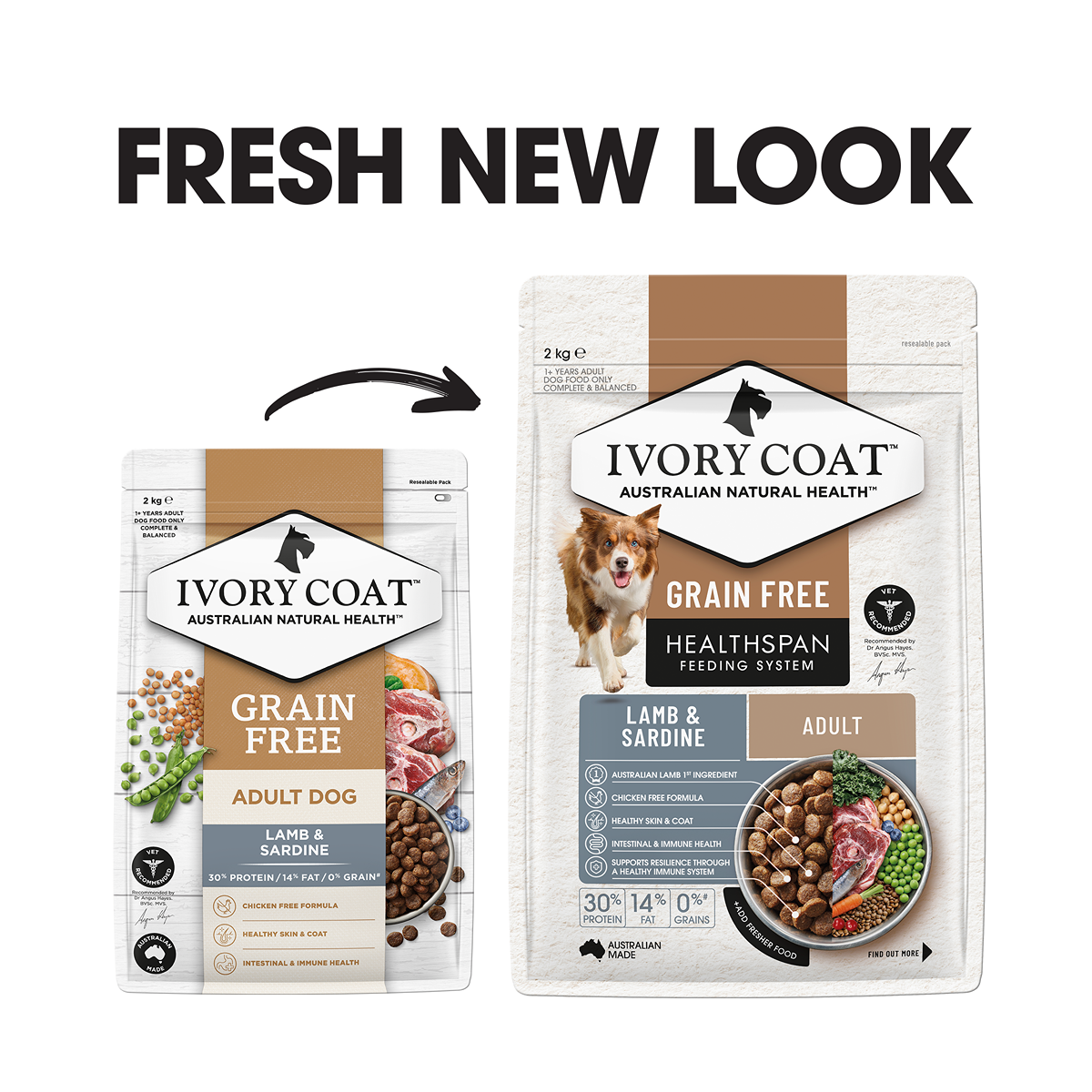 Ivory Coat Grain Free Adult Lamb & Sardine Dry Dog Food