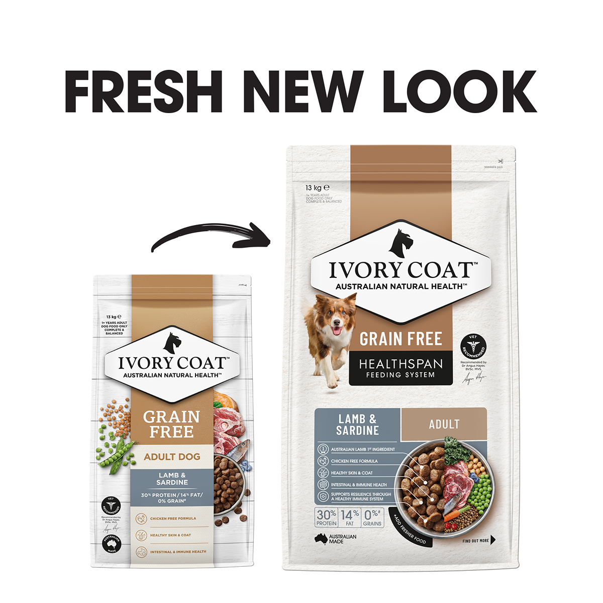 Ivory Coat Grain Free Adult Lamb & Sardine Dry Dog Food
