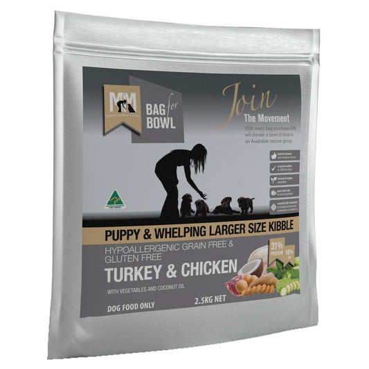 Meals For Mutts Grain Free Large Kibble Puppy Turkey & Chicken Dry Dog Food