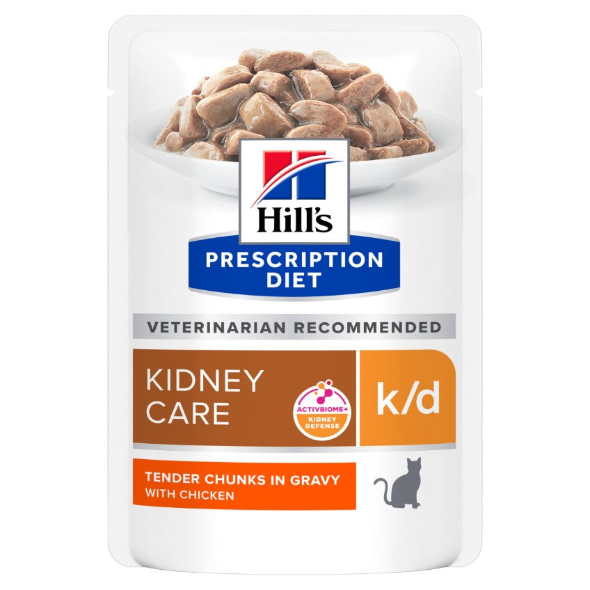 Hill's Prescription Diet K/D Kidney Care Chicken Pouches Wet Cat Food 85G