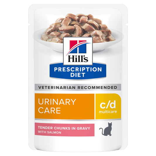 Hill's Prescription Diet C/D Multicare Urinary Care Salmon Pouches Wet Cat Food 85G