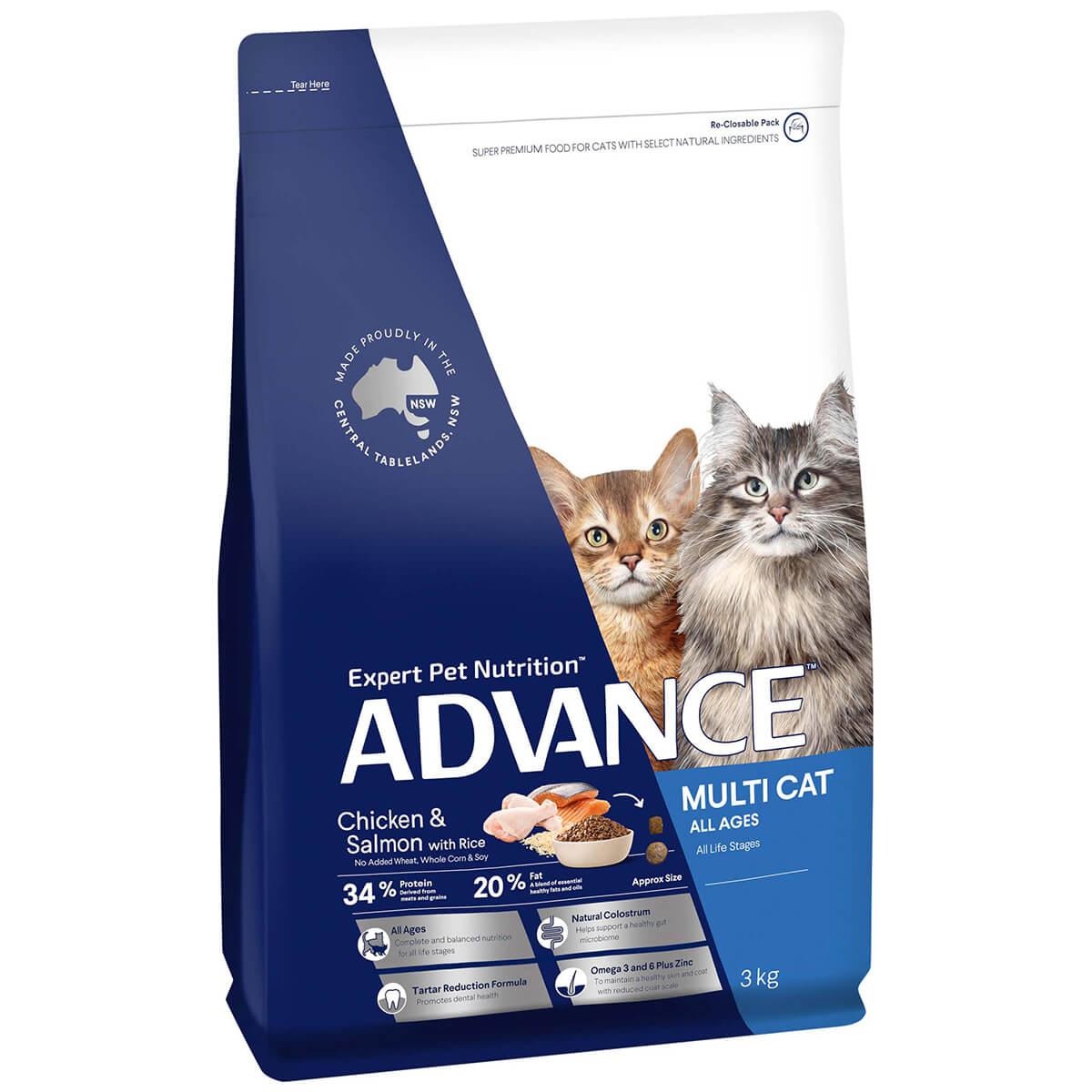 Advance Multi Cat Adult Chicken & Salmon Dry Cat Food