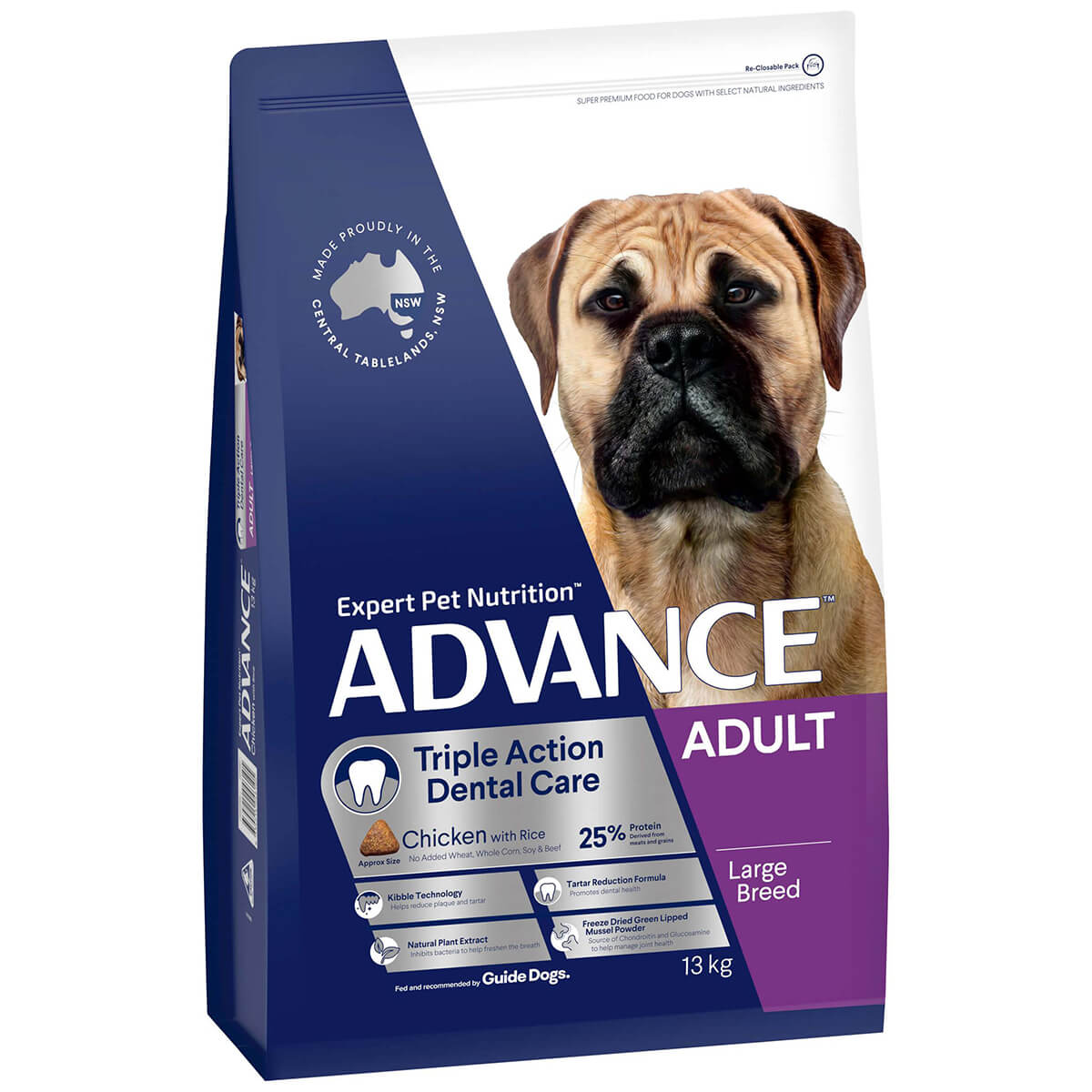 Advance Large Breed Triple Action Dental Care Chicken Dry Dog Food 13kg