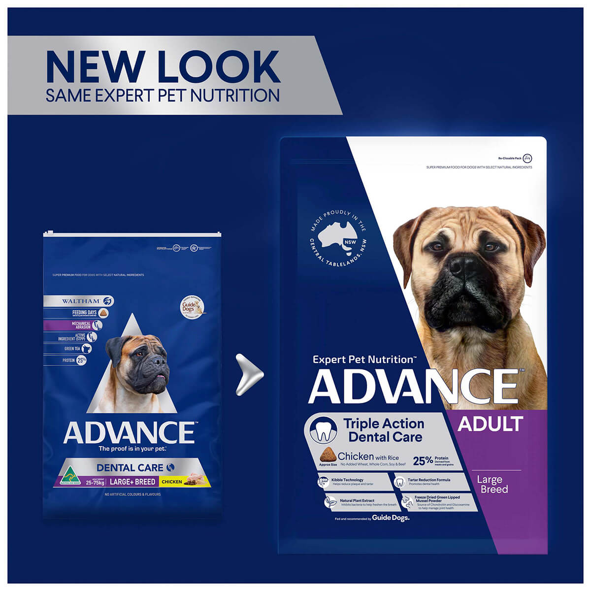 Advance Large Breed Triple Action Dental Care Chicken Dry Dog Food 13kg