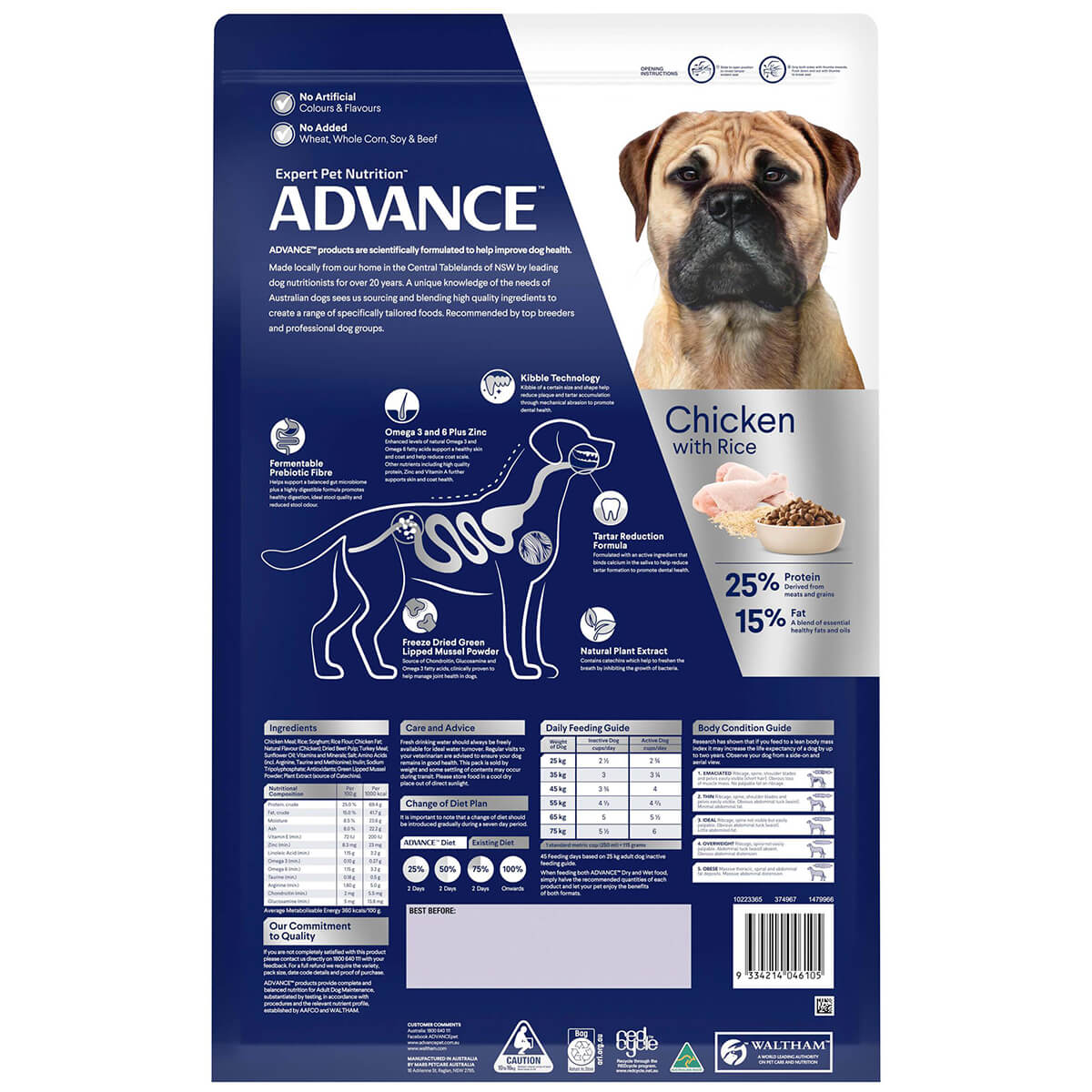 Advance Large Breed Triple Action Dental Care Chicken Dry Dog Food 13kg