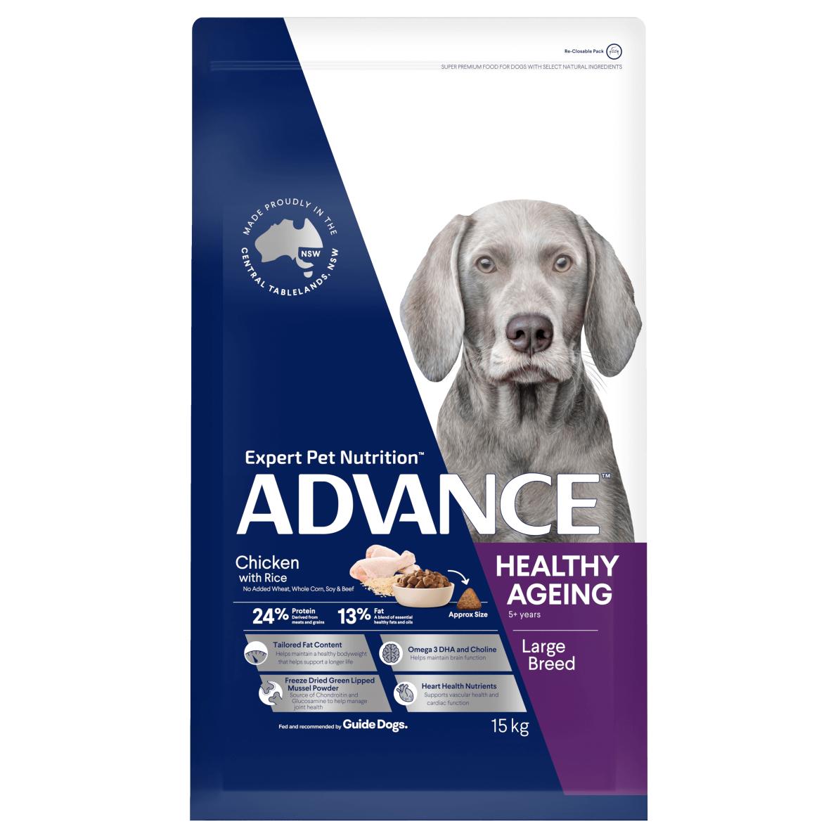 Advance Mature Large Plus Adult Chicken Dry Dog Food 15kg